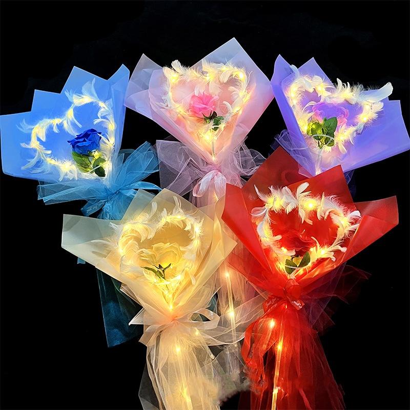 Flower Decoration DIY Kit Valentine's Gift LED Bouquet Flashing LED Handheld Flower Light For Unique Gift Idea Wedding Decor
