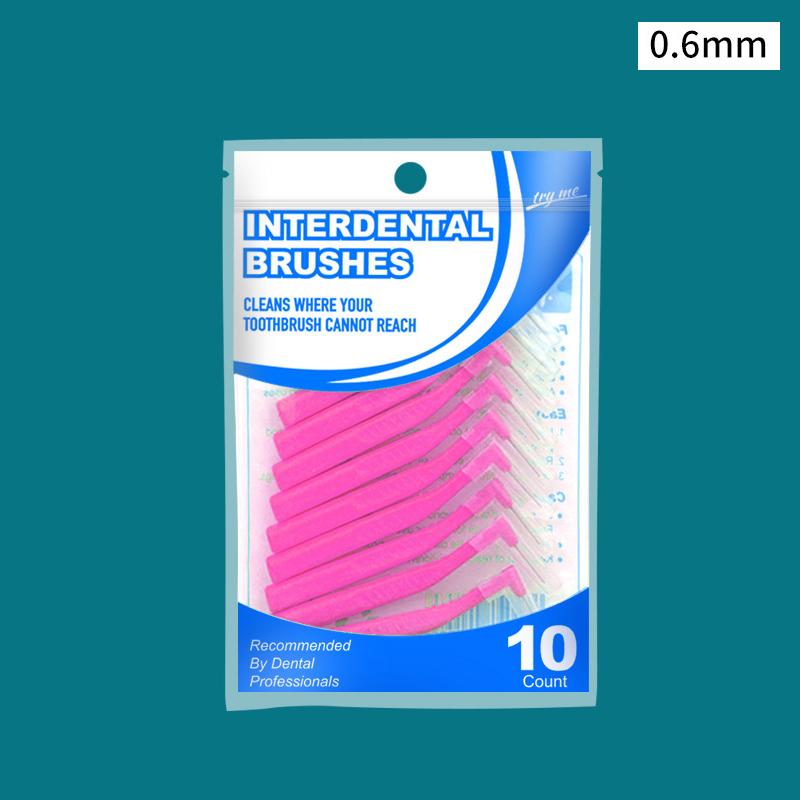 10Pcs Orthodontic Interdental Brushes Steel Wire Push-Pull Toothbrush for Oral Hygiene Food Remover Whitening Cleaner