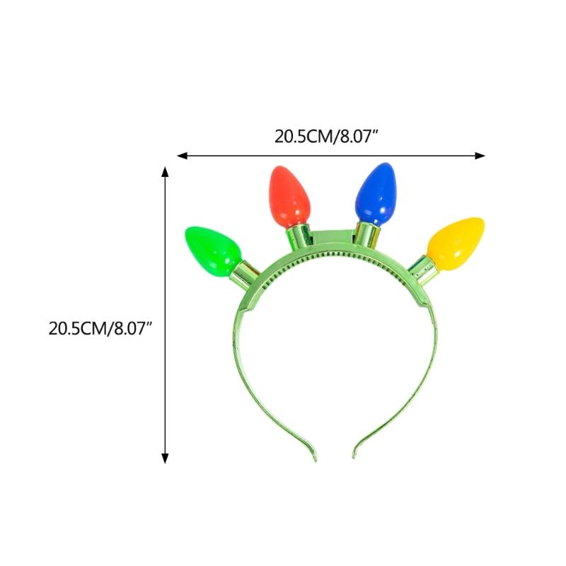 Cute Christmas LED Headband with Light Luminous Bulb Hair Hoop Novelty Party Headdress Headwear Party