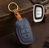 Premium Genuine Leather Key Fob Cover for Hyundai Elantra Tucson Santa Fe Flip Smart Key Shell