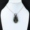 Copper Malachite & Moonstone Gemstone Pure Copper Wire Wrap Handmade Jewelry Pendant