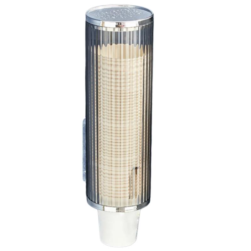 Практичный диспенсер для стаканчиков Удобный держатель для бумажных стаканчиков Пластиковый диспенсер для стаканчиков Функциональные контейнеры для стаканчиков Полки серый