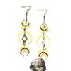 Moonphase Declaration Earrings With Geometric Alloy Design For Women Fall
