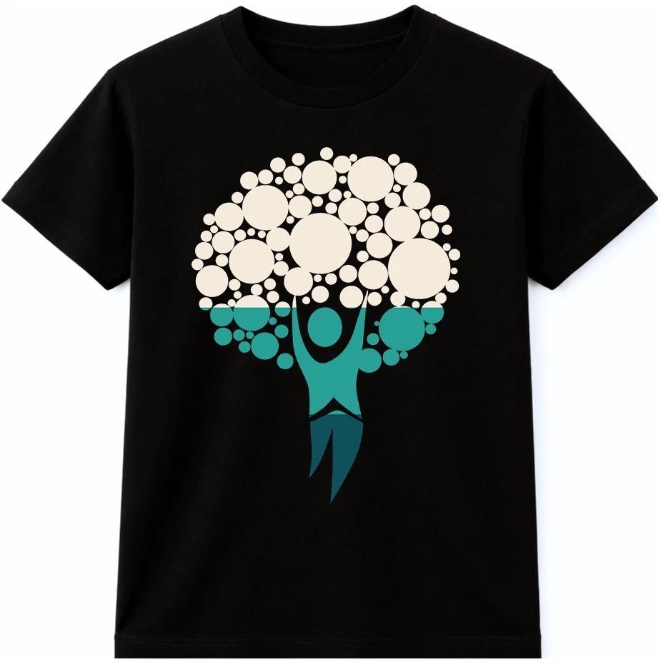 Yoga Tree Pose T Shirt Human Tree Silhouette Nature Life Concept Graphic Tee XXXXL