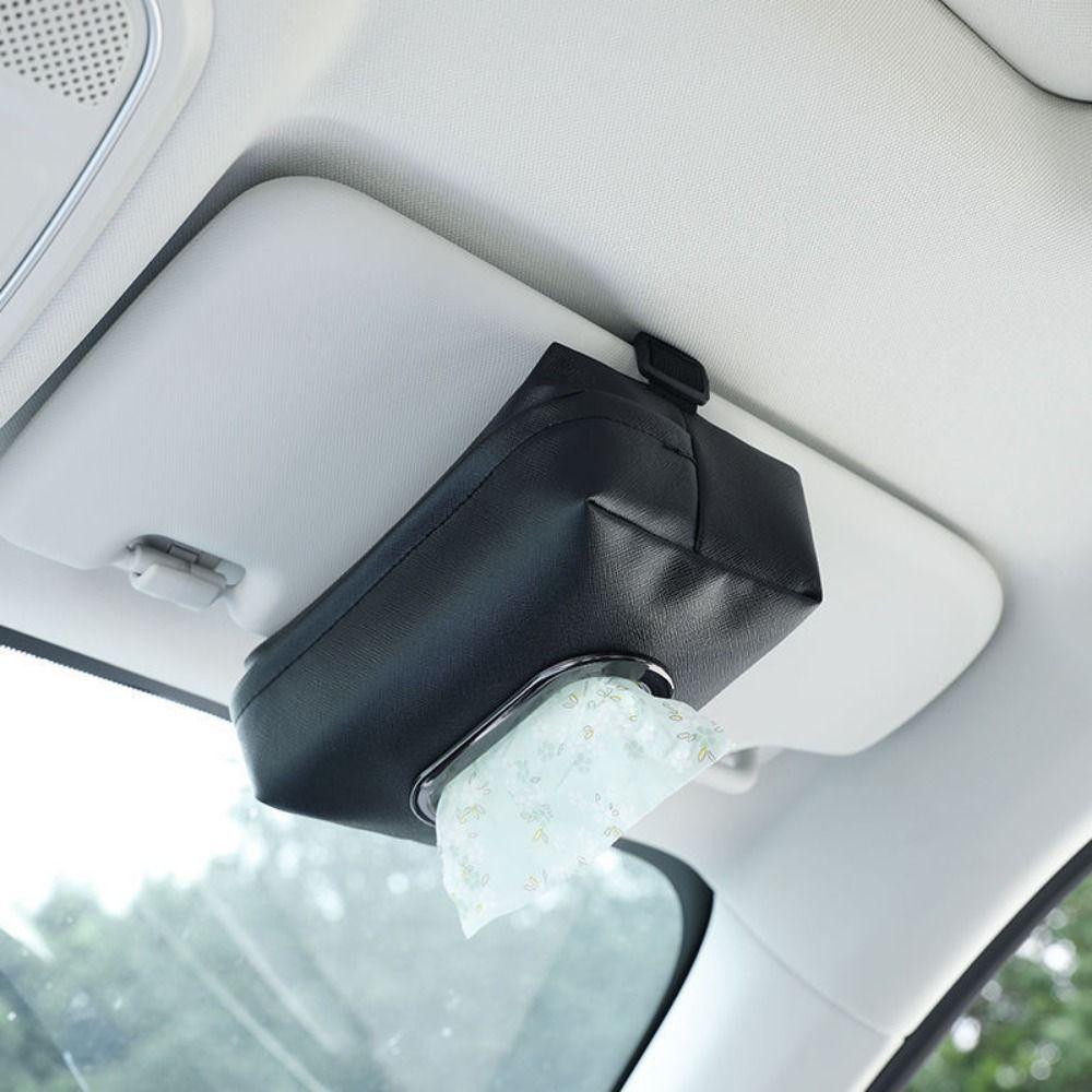 Practical Car Seat Back Tissue Bag PU Leather Tissue Storage Box  Car Interior Accessories