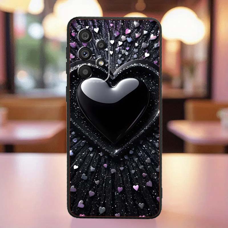 Luxurious Love Design Art Case For Samsung A41 A35 A34 A33 A32 A25 A24 A23 A21s A06 A05 A04 A03 Note 10 20 Ultra 5G Black
