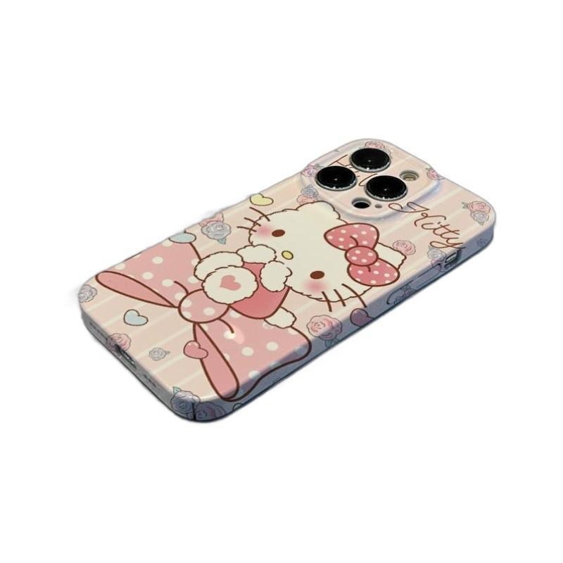 Applicable to Apple 11promax film all-inclusive 11/11 pink Hello Kitty mobile phone hard case bow creative 11