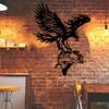 Metal Fish Eagle Wall Art, Iron Outdoor Sculpture Garden Patio Fence Decoration, 11.81 Inch Indoor Home Decor, Metal Artwork