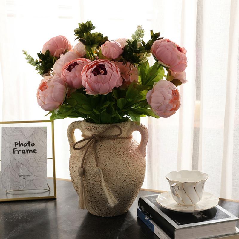 Fake Peony Flower with 13 Heads Artificial Plant for Wedding Home Accessories Room Decor