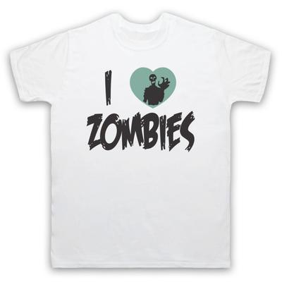 I Love Zombies Funny Slogan Halloween Comedy Undead Mens And Womens T-Shirt