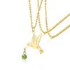 Tiny Birthstone Hummingbird Necklace Birthstone Bird Necklace Stainless Steel Necklace Hummingbird Necklace Bird Jewelry