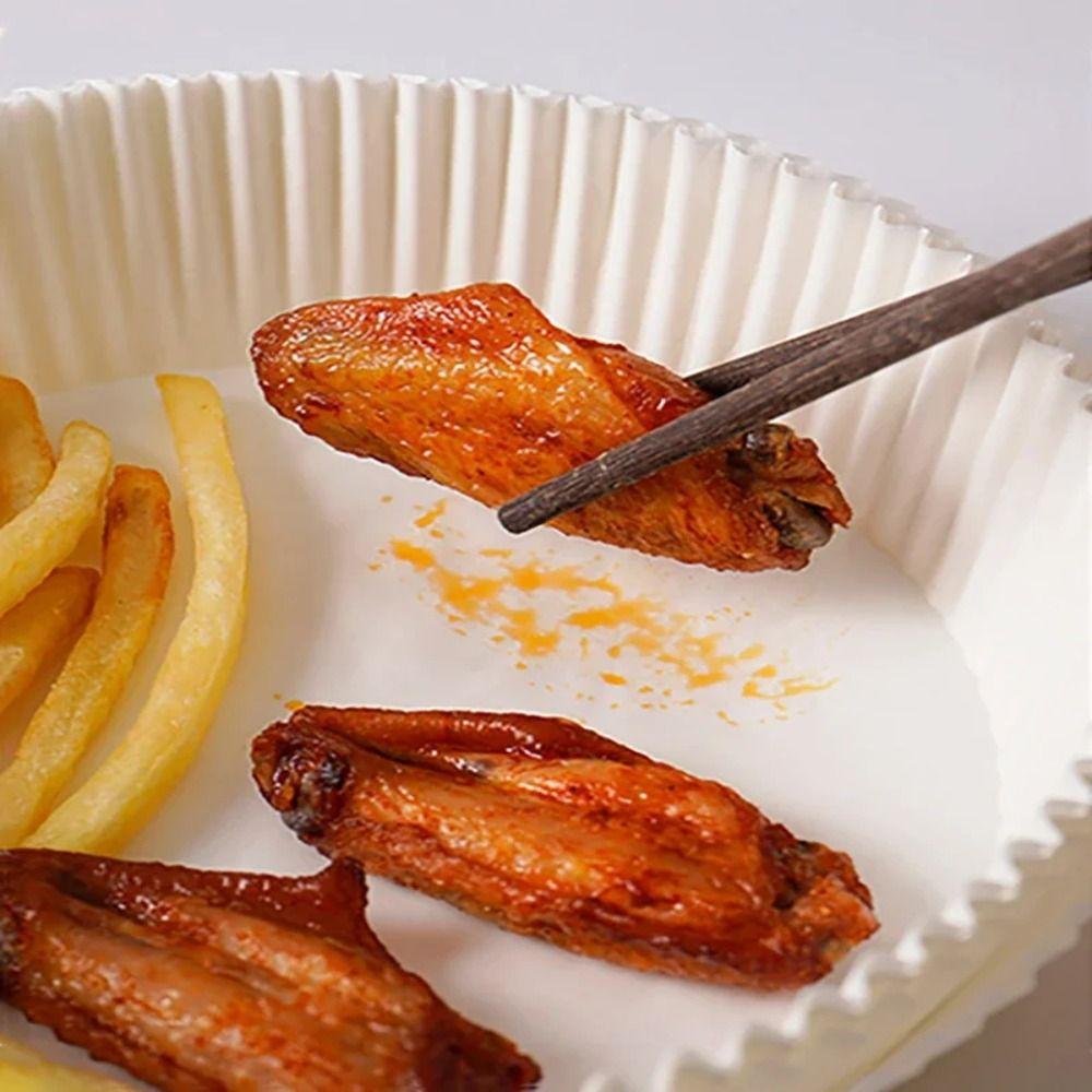 100 Stück Lebensmittelecht Einweg Papier Runde Form Heißluftfritteuse Backpapier Ölbeständiger Papierauskleider Backen