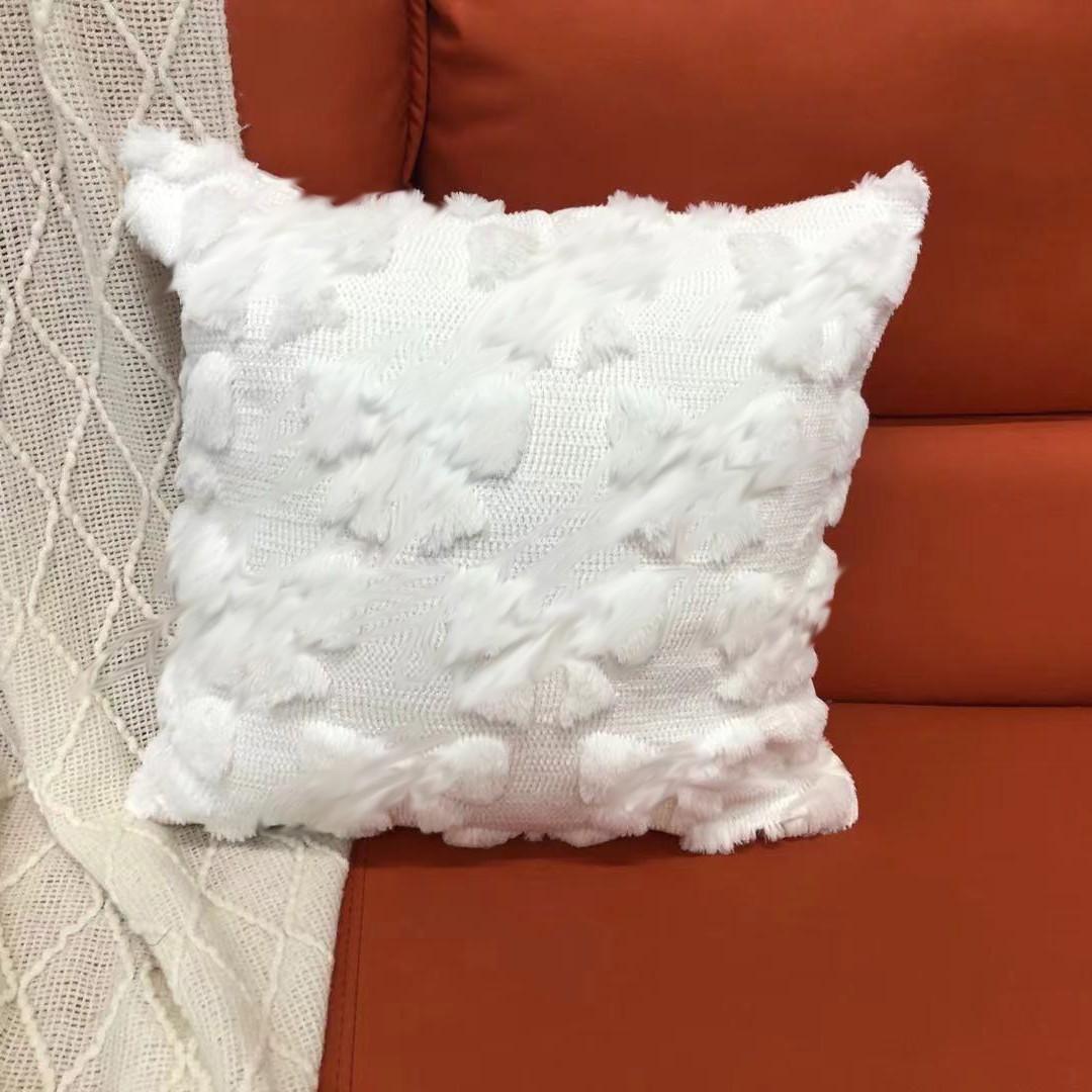 

Solid Color Quilted Plush Pillow Modern Simple Pillow Case Living Room Sofa Cushion Pillow Case 45 * 45cm (excluding core) single-sided
