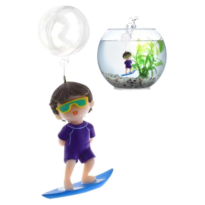 Floating Diver Device Aquarium Ornament Lovely Girl on Whale Miniature DIY Toy