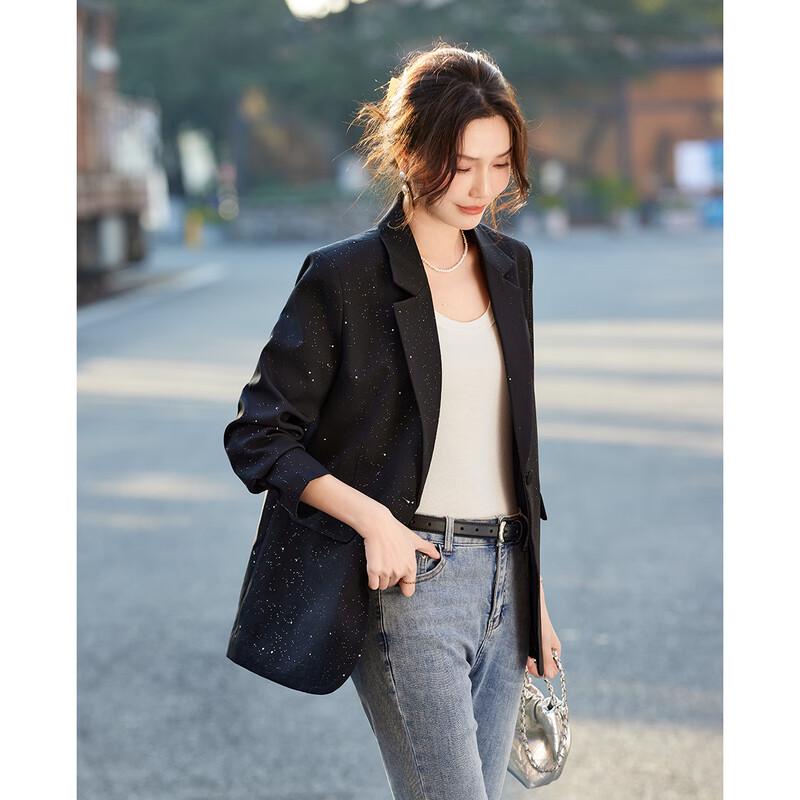TERRE BLEUE Women's Autumn Petite Casual Blazer