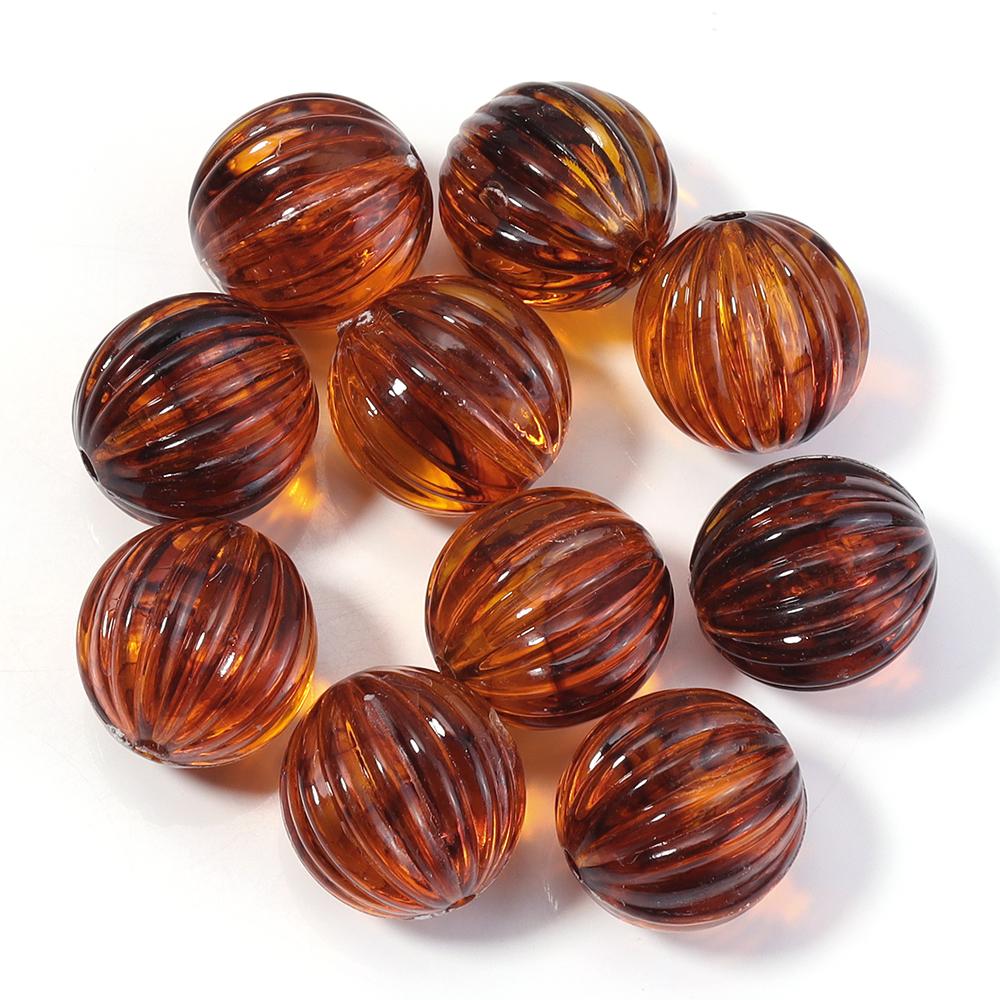 10-100pcs/lot Amber Color Acrylic Beads Oval Heart Pumpkin Shape Loose Spaced Beads For DIY Charms Bracelet Necklace Accessories