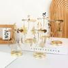 Gold Metal Rotating Candle Holder, Christmas Dinner Wedding Party Decor