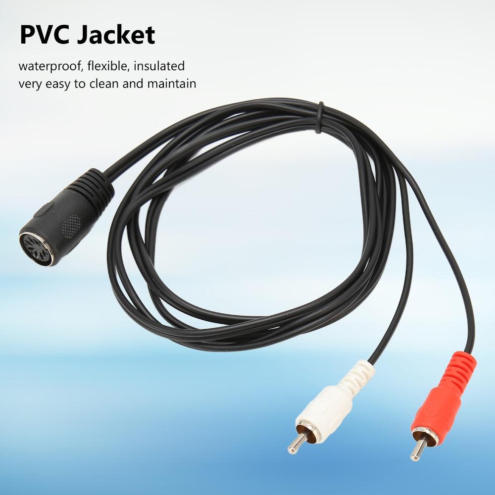 Plug and Play DIN 7 Pin Female To Dual RCA Male Cable Flexible RCA Audio Cable Home Audio Setup