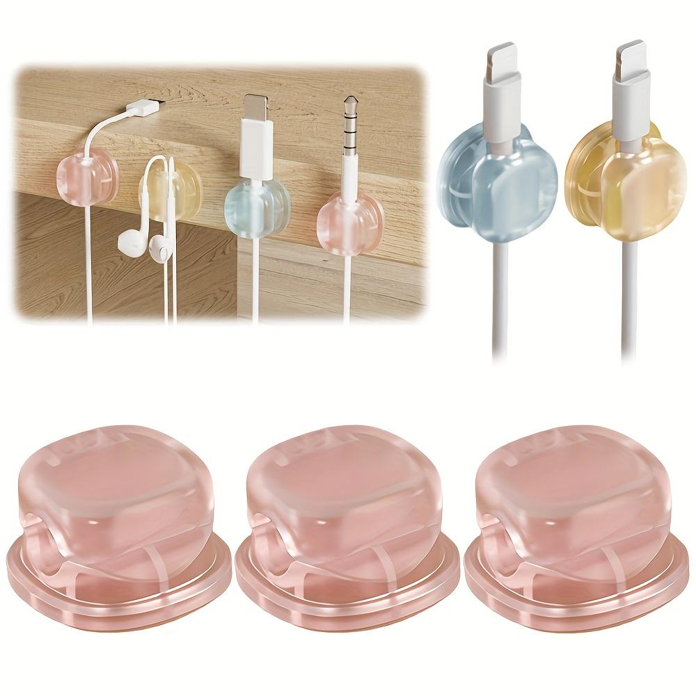 

3pcs Transparent Spring Cord Organizer Clips, 7mm Adhesive Cable Management for Desk & Charging Cords