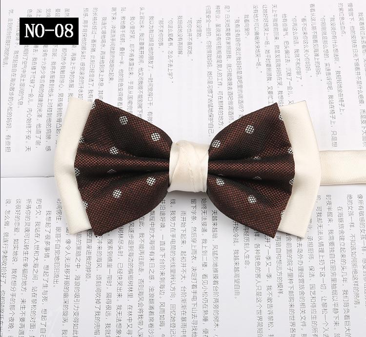 Gemusterte Fliege Herren Imitationsseide Druck Retro High-End Französisches Hemd Amtlich Fotografie Hochzeit Schleife Kragen