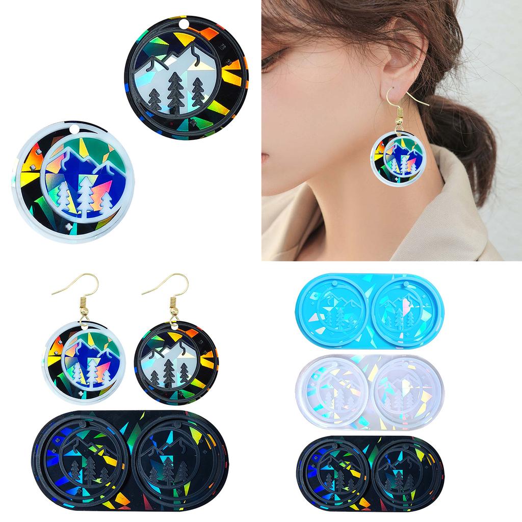 Versatile Silicone Jewelry Mold DIY Earring Molds Mountain Tree DIY Silicone Pendant Moulds Perfect for Jewelry Making