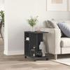 VidaXL Side Table with Wheels Black 50x30x55 Cm Engineered Wood, Sofa End Table, Sofa Table, Living Room Table, Table 840570