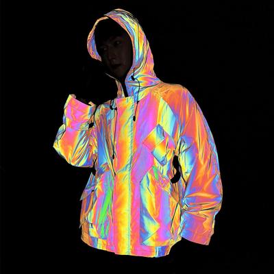 Men's Trendy Reflective Windbreaker Jacket - Spring/Autumn 2026, Handsome American Style, European Size