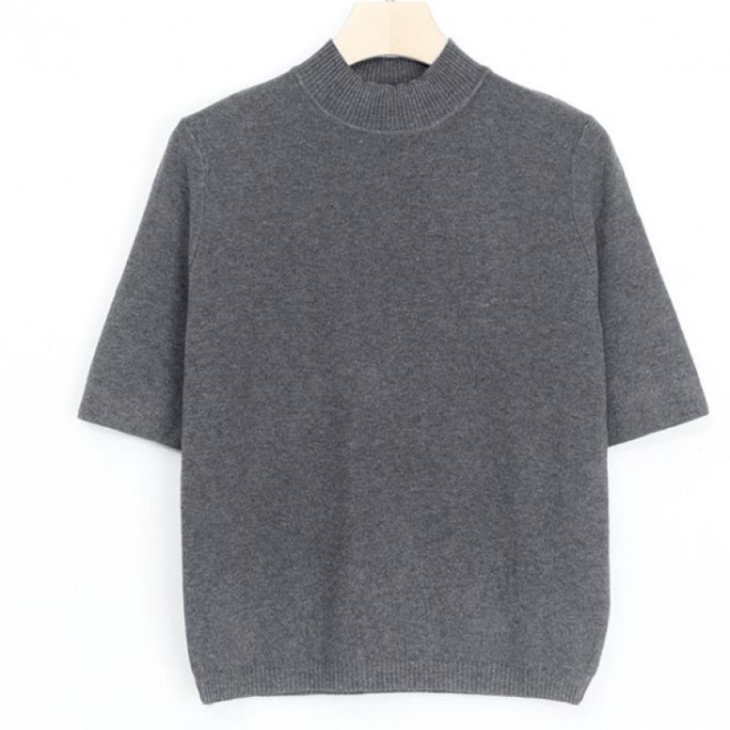 Shop   Women S Mock Neck verSatile baSic Short Sleeve Knit Black Dgb Wkn260061