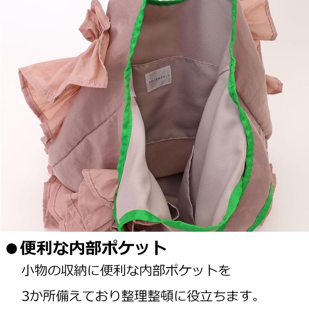 Samir Nasri Damen Farblich Abgestimmte Rüschen-Tragetasche A4-Größe, Rosa (072), 2412211012