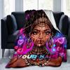 1PC Custom Name African Beauty Festival Flannel Blanket Versatile,all-season Throw Suitable for the Living Room,bedroom,camping,travel,and Gift