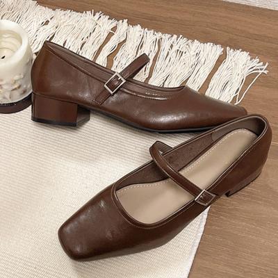 French Women's Singles Shoes 2025 New Spring and Autumn Korean Version Foreign Style Retro Black Block Heel Mary Jane Shoes