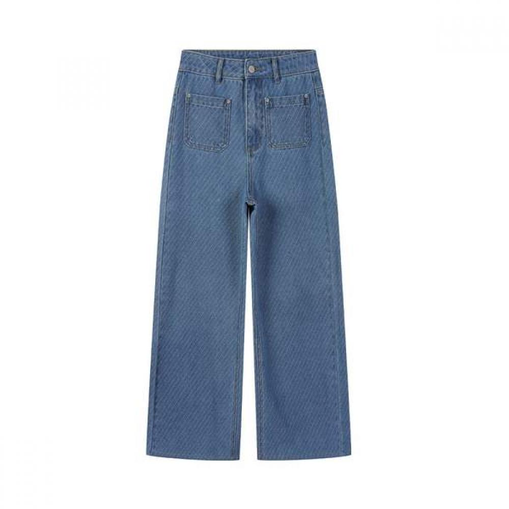Front Pocket Semi Wide Denim Pants As1dp262