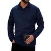 Men's Solid Color Sports Button Lapel Long Sleeve Tops Men's Casual Fashion Long Sleeve Tops