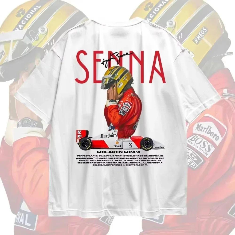Ayrton Senna Formula 1 Graphic T Shirts Gym Women T-shirts Man Oversized T-shirts for Mens Clothing Y2k Liam Payne Unisex Tops Tees