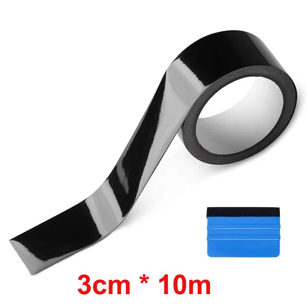 Gloss Black Vinyl Wrap Strip Self Adhesive Car Protection Film Car Wrap Tape Bicycle Accessories