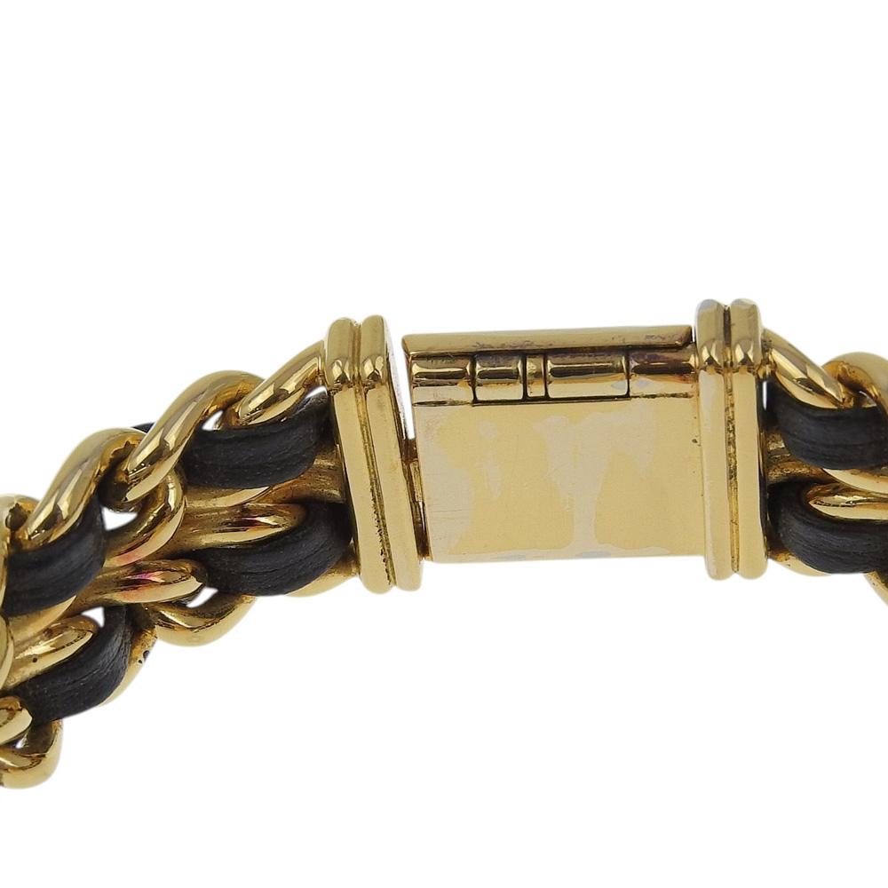 Chanel Premiere S Uhren H0001 schwarzes Zifferblatt Vergoldet/Leder Quarz Analoge Anzeige Damen Gebraucht