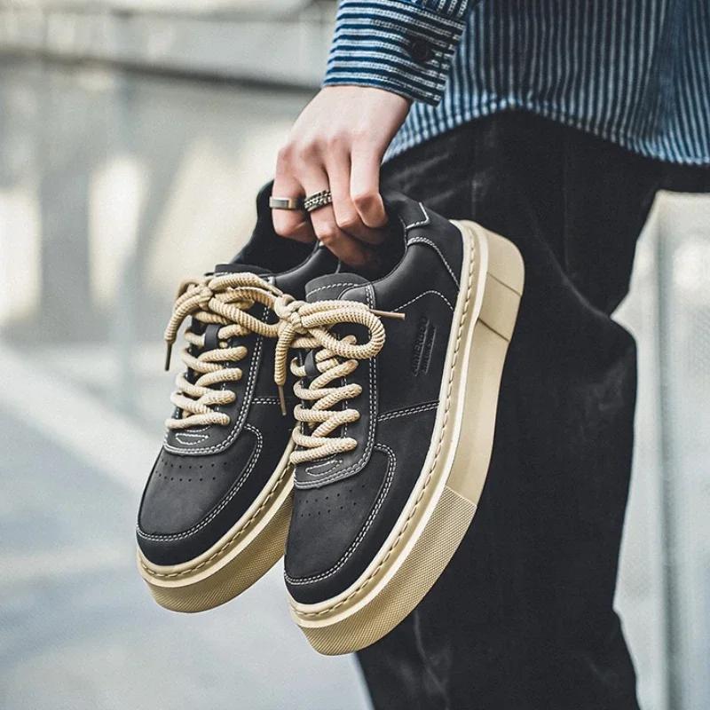 Board Shoes for Men Fashion Men Casual Shoes  Comfortable Male Flats Breathable Men's Thick-soled Shoes Zapatillas De Hombre