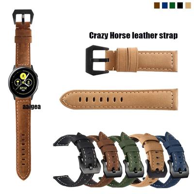 20mm Crazy Horse Genuine Leather Strap for Samsung Galaxy Watch 5 Pro Active 2 40mm 44mm Watch4 Classic 42mm 46mm Wrist Band