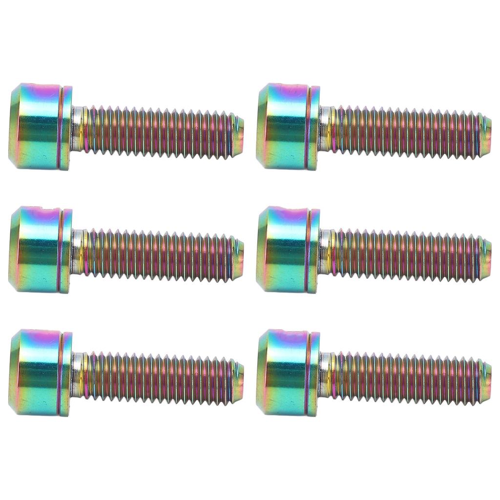 6pcs RISK Titanium Alloy Mountain Bicycle Handlebar Stem Fixing Screws with Gaskets M5x18mm