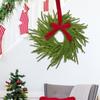 Pre,Lit Artificial  Wreath,  Artificial  Garland For Front Door With Red Bow, Cones, Red Berries,