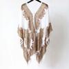 Breathable Sunscreen Thin Large Scarf with Buckle Seaside Vacation Cloak  Neck Decoration