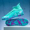 High-top Broken Nails Football Shoes Boys and Girls Adult Breathable Non-slip Training Shoes Long Nails Competition Sports Shoes