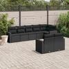 VidaXL Garden Lounge Set 8 Pcs with Cushions Black Braided Resin 3219205