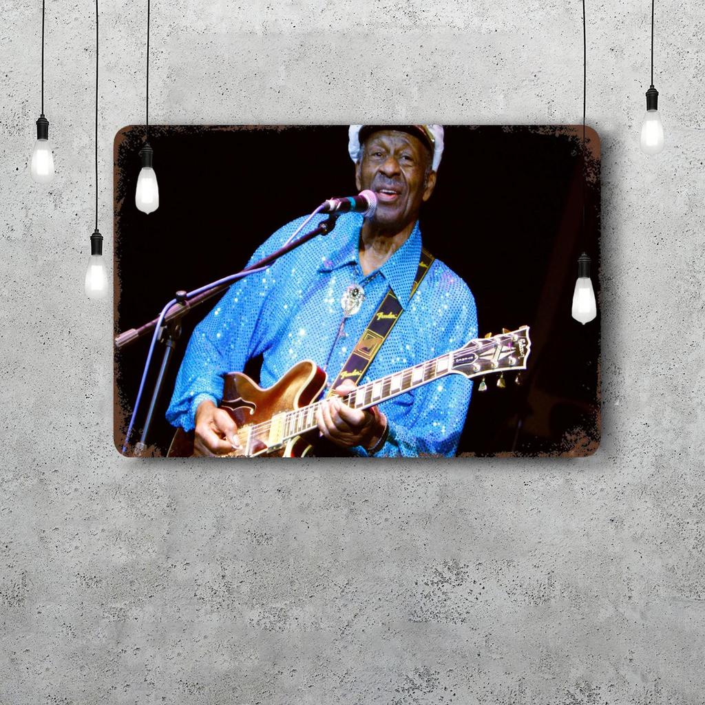 Chuck Berry Band Decor Poster Vintage Tin Sign Metal Sign Decorative Plaque for Pub Bar Man Cave Club Wall Decoration