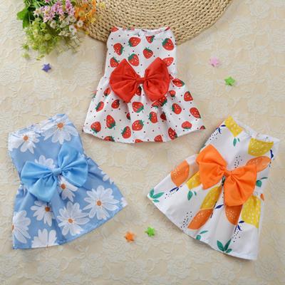 Yousheng Pet Dress Sleeveless Soft Thin Style Floral Print Small Dog Cat Clothing for Summer