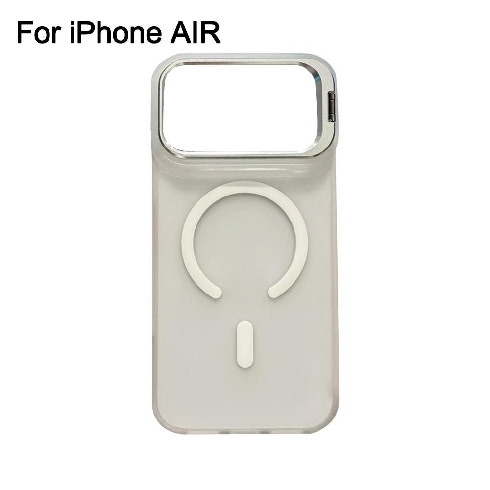 Frosted Matte Translucent Magnetic Case For iPhone 17 17Pro 17Air 17 Pro Max Metal Bracket For Magsafe Wireless Charge Cover