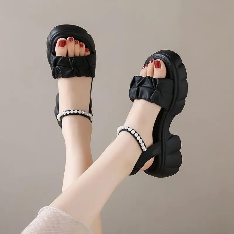 Fashion Sabot Open Toe Luxury 2025 Vip Summer Women's Sandals Chic and Elegant Asian Size New Breathable Fashion Designer Ladies Shoes