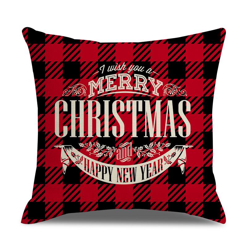 Schottische Weihnachten Einseitige Leinen-Kissenhülle Wohnzimmer-Kissenhülle Bett-Kissenhülle Schlafzimmer-Kissenhülle