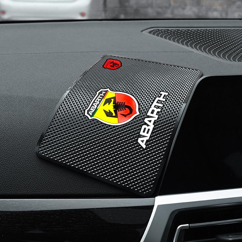 Car Emblem Anti Slip Pad Phone Holder Non-Slip Mat Car Stlying for FIAT Abbas Abarth 500 Panda Bravo Punto Tipo Linea Ducato Freemont