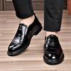 FashionNew Trending Brogues Classic Men Dress Shoes Men Oxfords Patent Leather Shoes Slip On Formal Black Leather Wedding Party Shoes